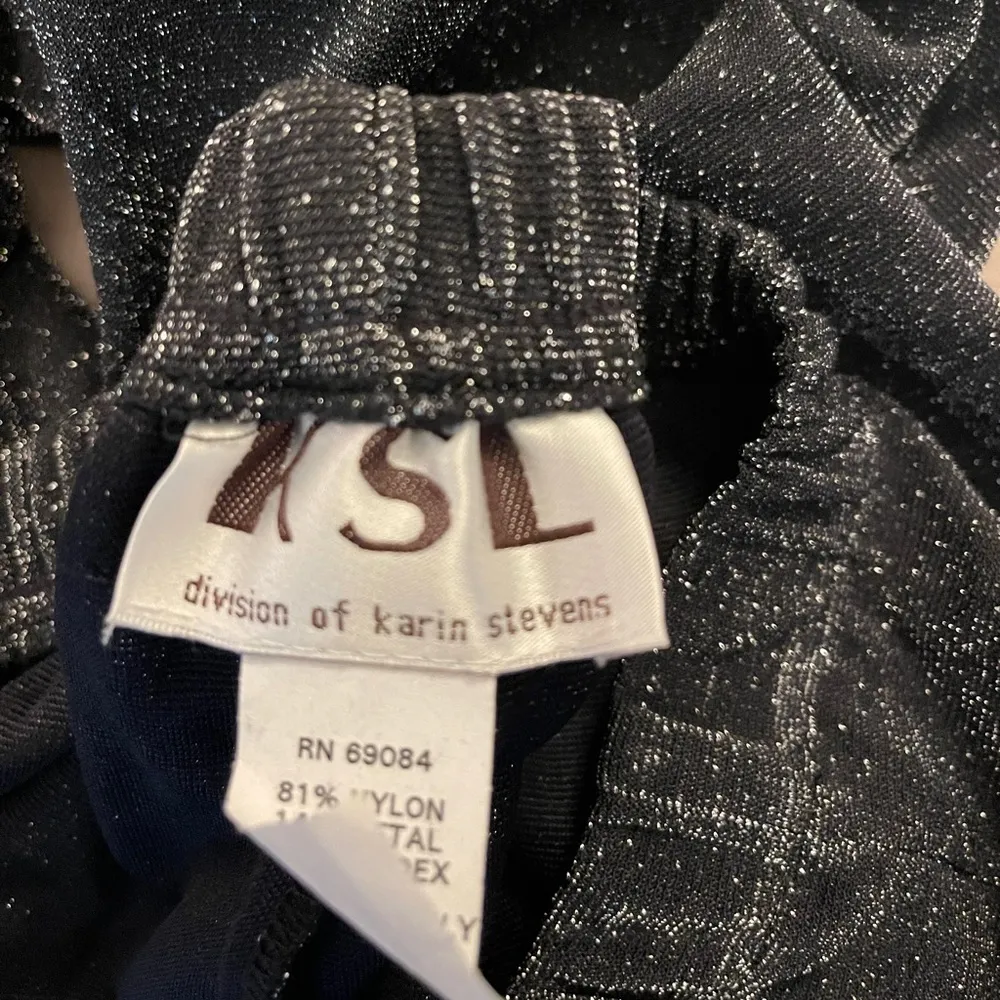 KSL Karin Stevens vintage black w/silver metallic pull on stretch pants. Sz 20. - Image 5
