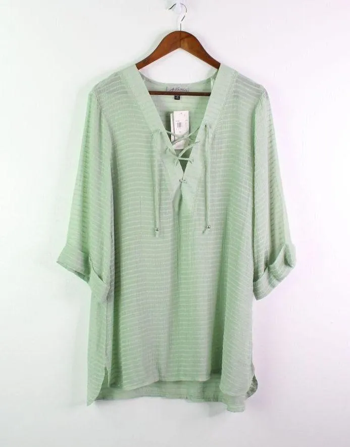 J.‎ Valdi Lace up Cover up Mini Dress in Sage M Green Size M - Image 2