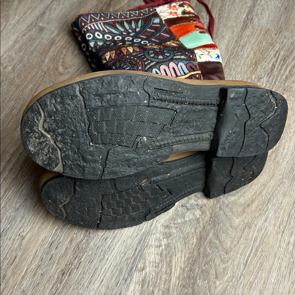 SOCOFY Embroidered Boho Leather Knee - Image 15