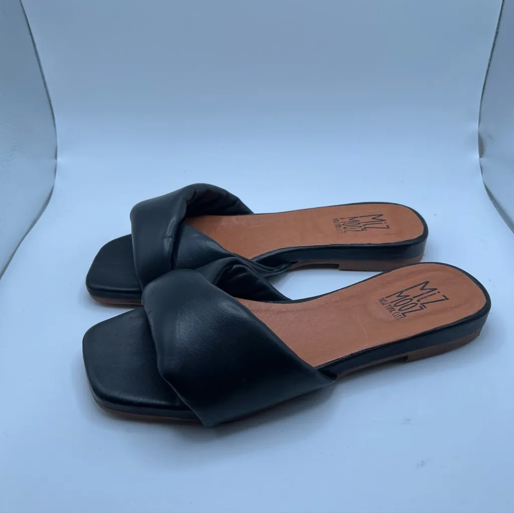 NWB Miz Mooz Passion Women's black leather slip on sandals size 38 US 7.5-8 - Image 3