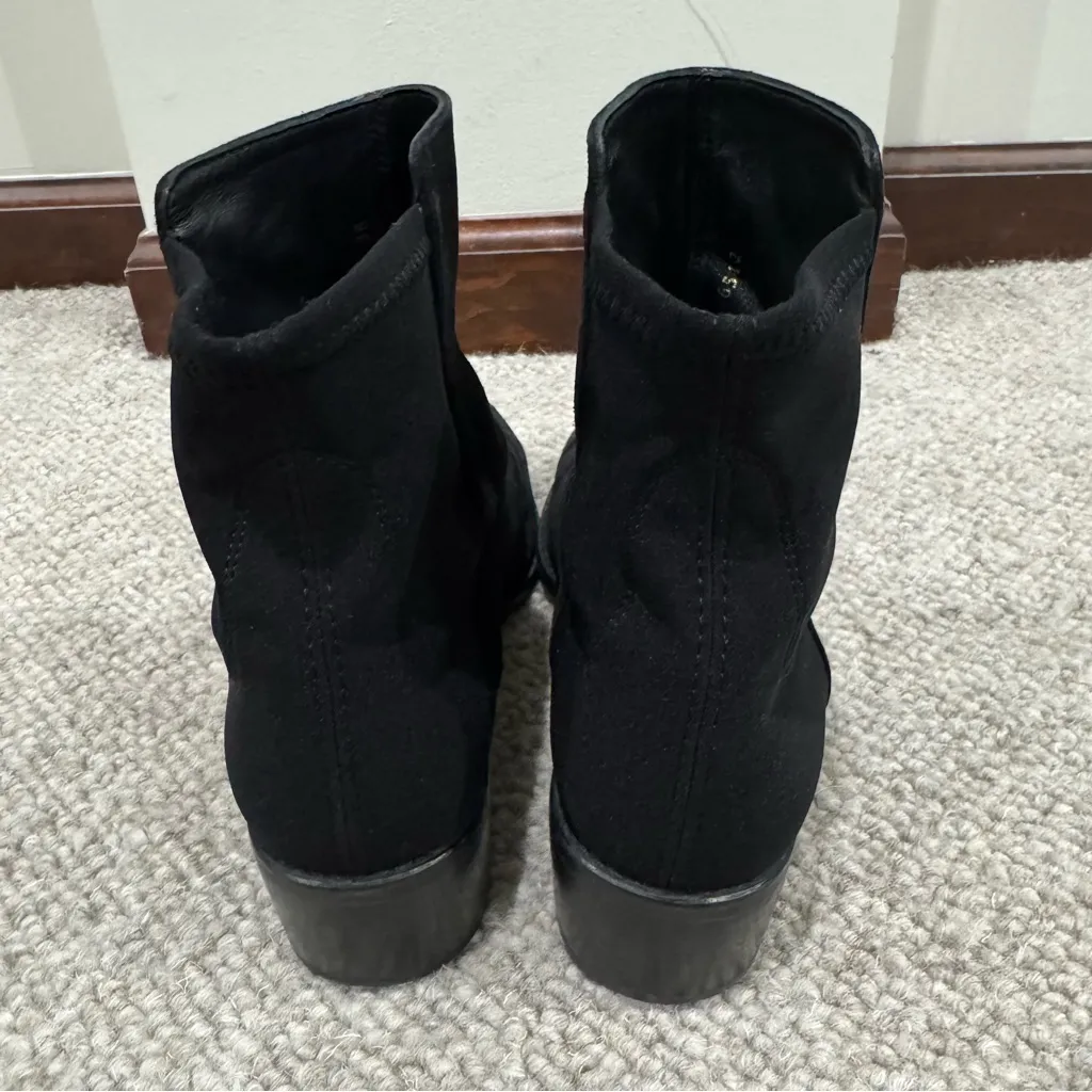 Stuart Weitzman Black Easy On Reserve 5050 Suede Boots Pull On Boots 7.5 EUC - Image 5