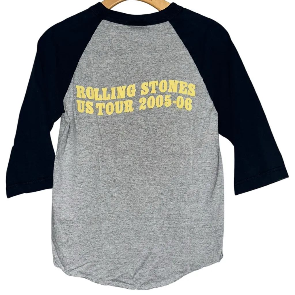 Rolling Stones Size S Heather Gray Blue 2005 2006 US Tour Raglan Sleeve T-Shirt - Image 3