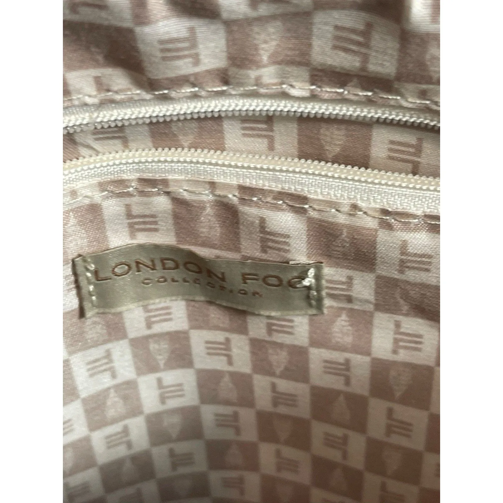 London Fog Caviar Tote Beige Studded Shoulder Satchel Crossbody Purse NWT $108 Tan - Image 7