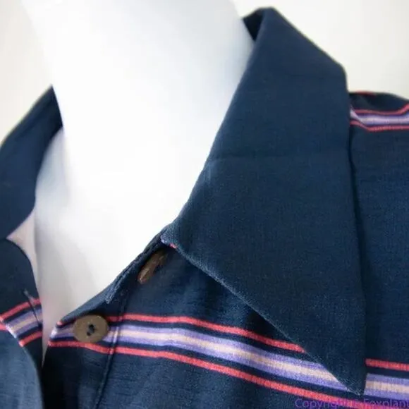 Hutch navy blue stripes shirt dress collar,‎ women size XL - Image 10