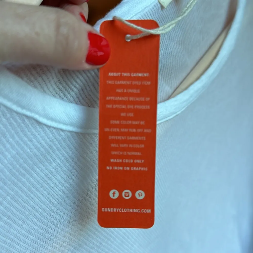 NWT Sundry white ribbed tee shirt super soft - Image 6