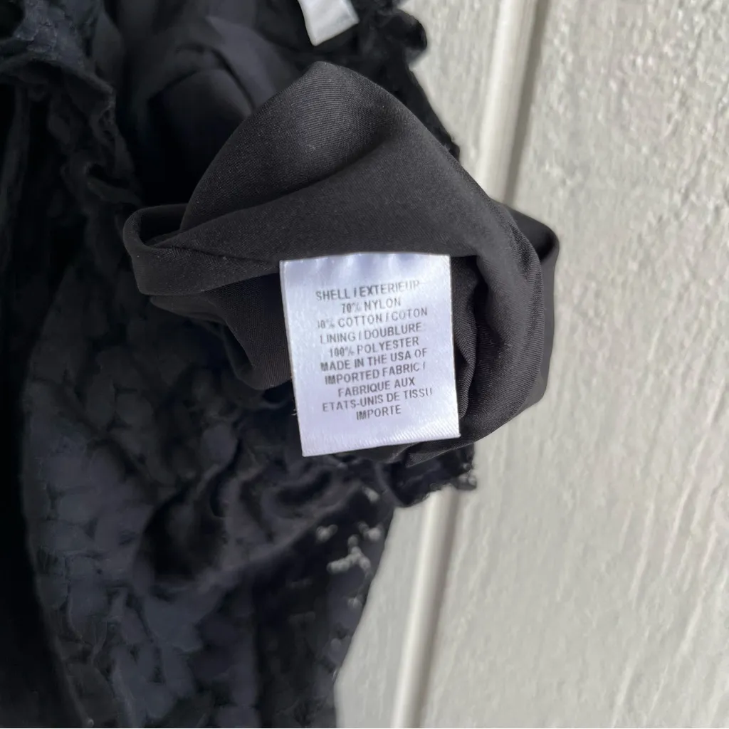 Milly Black Lace Sheer Drawstring Pull On Pants Shorts Lining Size P (XS) - Image 9