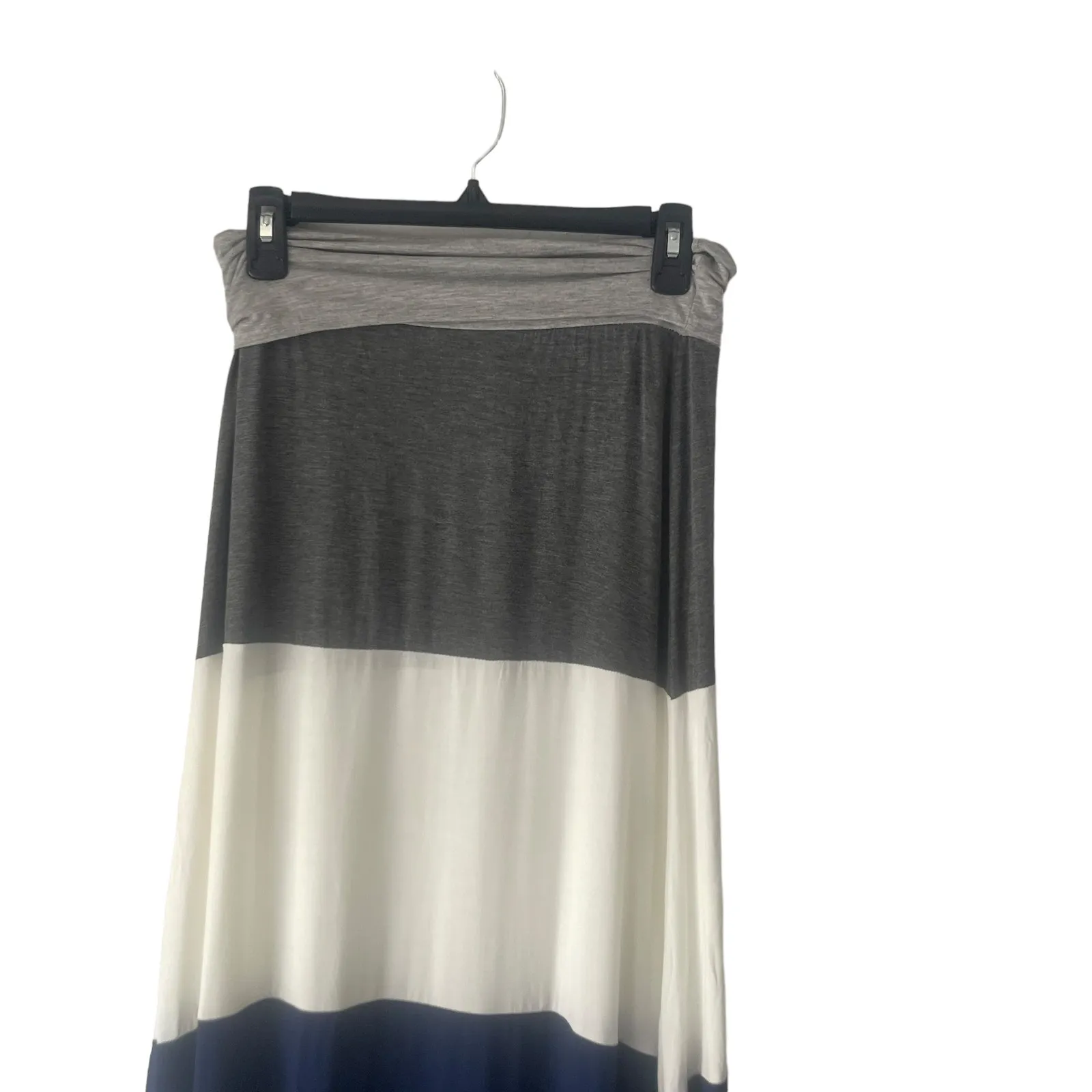 Vanilla‎ Bay Women's Size Large Grey Striped Multicolor Maxi Skirt - Image 2
