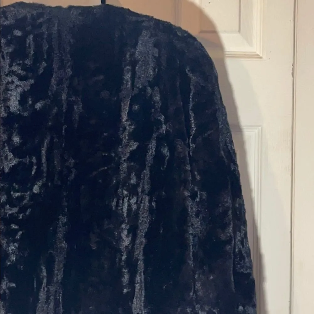 Vintage Faux Seal Fur Swing Capelike Coat 1940s or 1950s Black Size undefined - Image 8