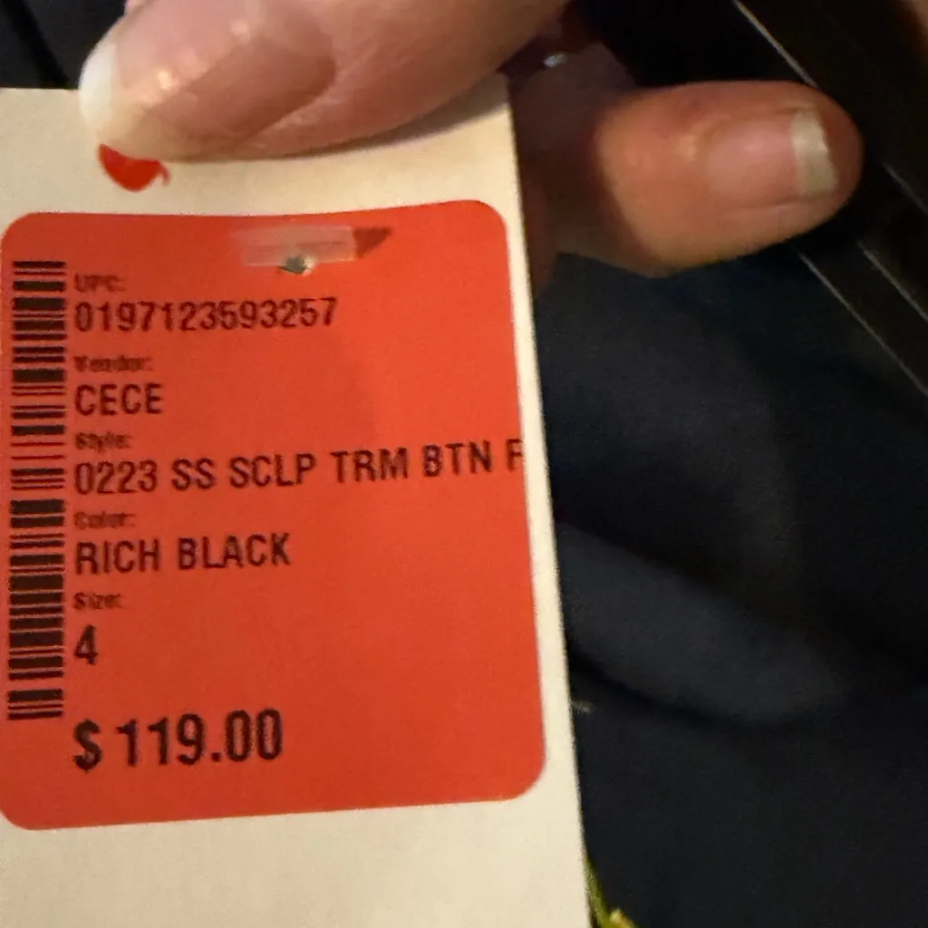 CeCe Black Mini Dress with Button Detail Little Black Dress Size 4 NWT - Image 14