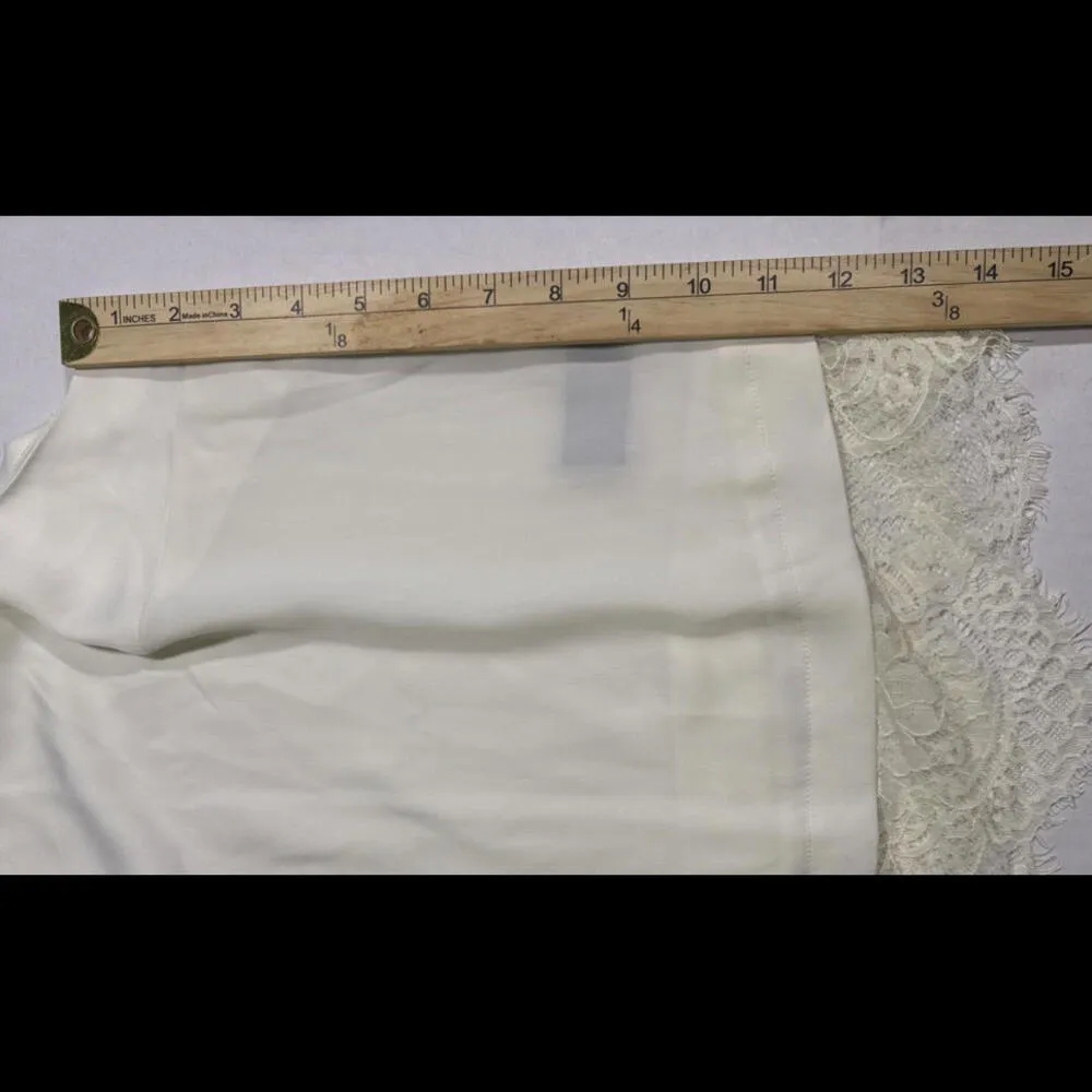 The Limited Off White Cream Business Dress Silky Lace Trim V Neck Cami Tank NWT - Image 8