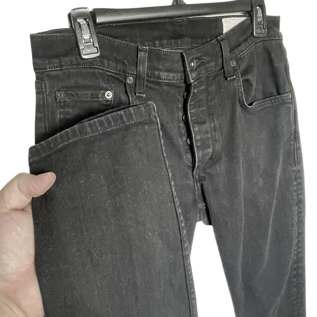 RAG & BONE Boyfriend Style Cropped Slim Black Wash Jean size 33 - Image 2