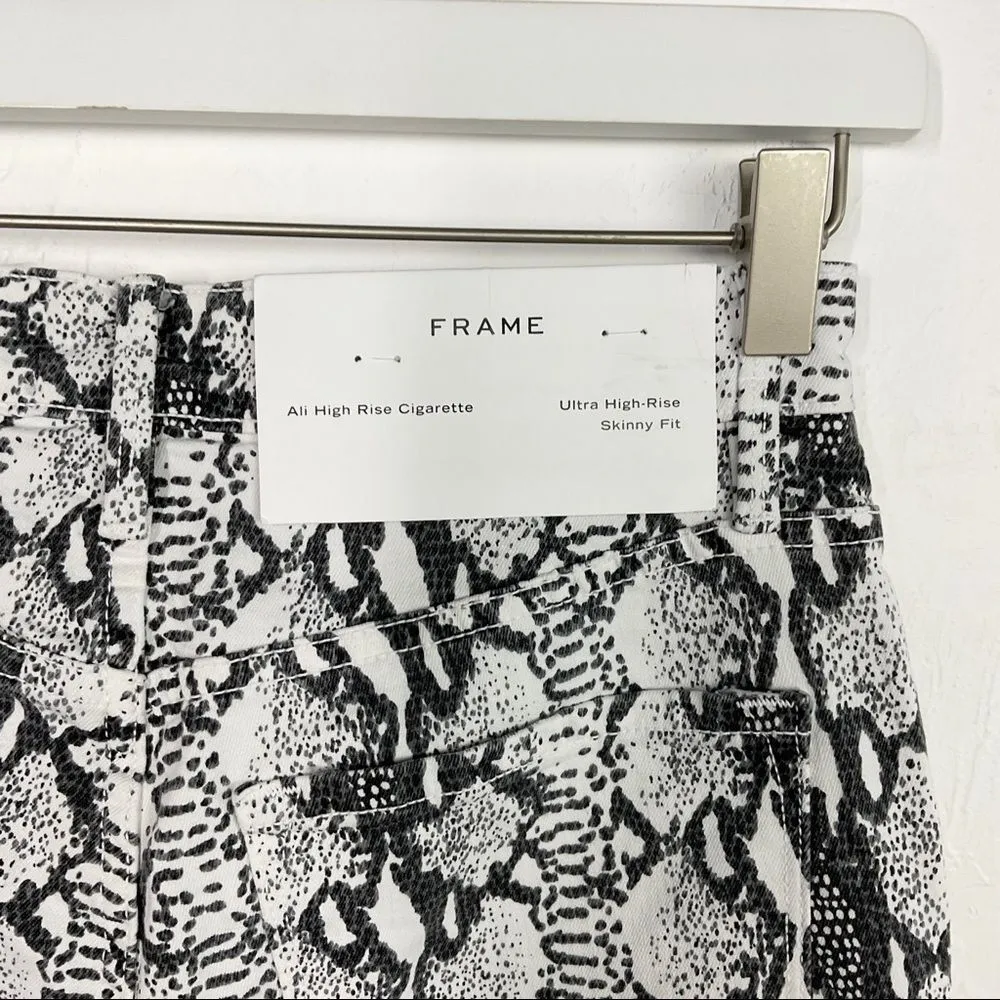 Frame Gris Multi Grey Python Ali High Rise Cigarette Jeans 27 NWT - Image 4