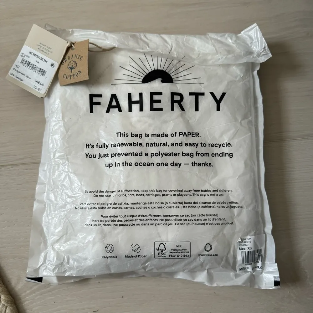 Faherty Celina Organic Cotton Peasant Blouse - Image 5