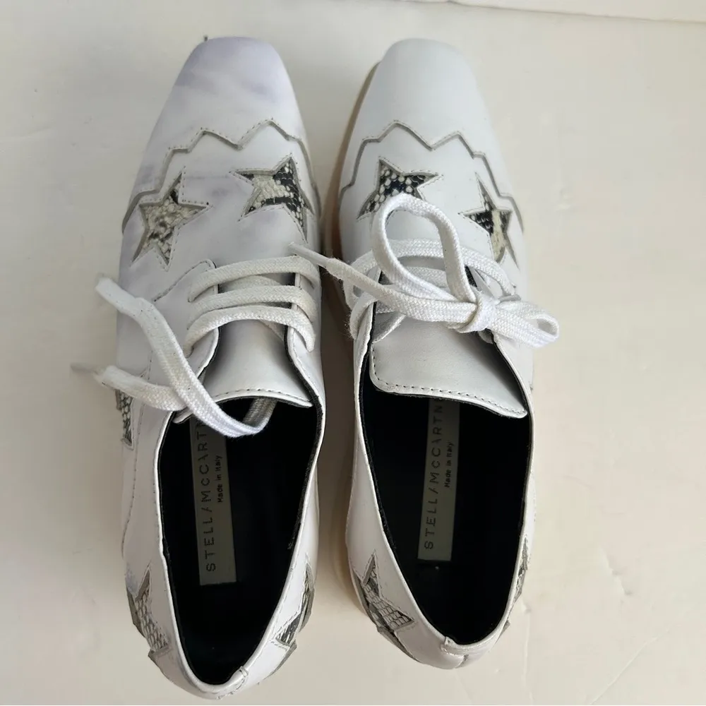 Stella McCartney Elyse White Star Platform Shoes New with Flaw - Image 8