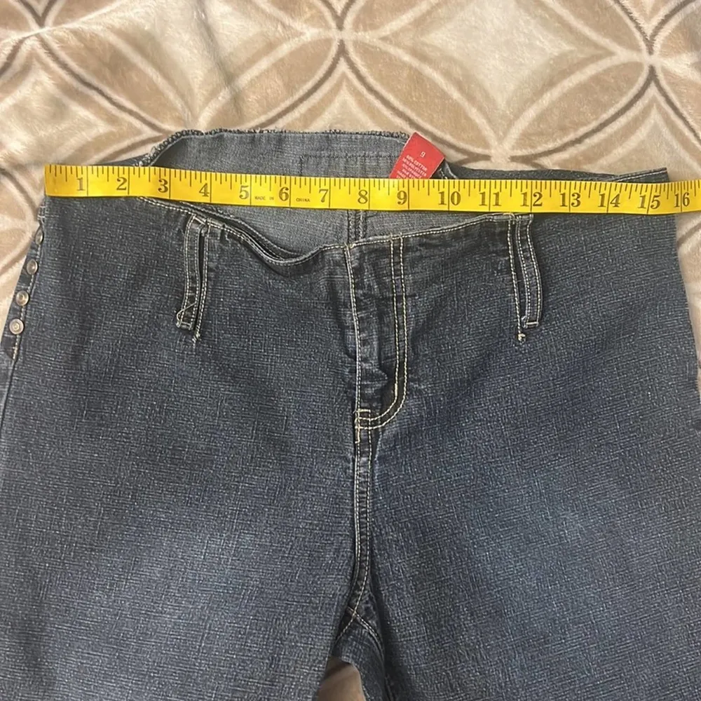 Vintage Y2K Lazer Jeans Flare with no waistband stretchy Size 9 - Image 8
