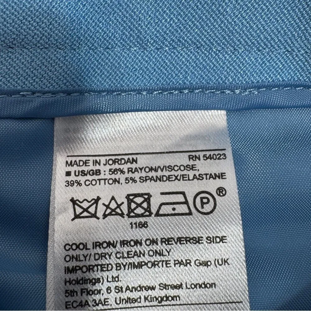 Banana Republic Lace Up Ankle Sloan Crop Pants Sky Blue 8 Long - Image 11