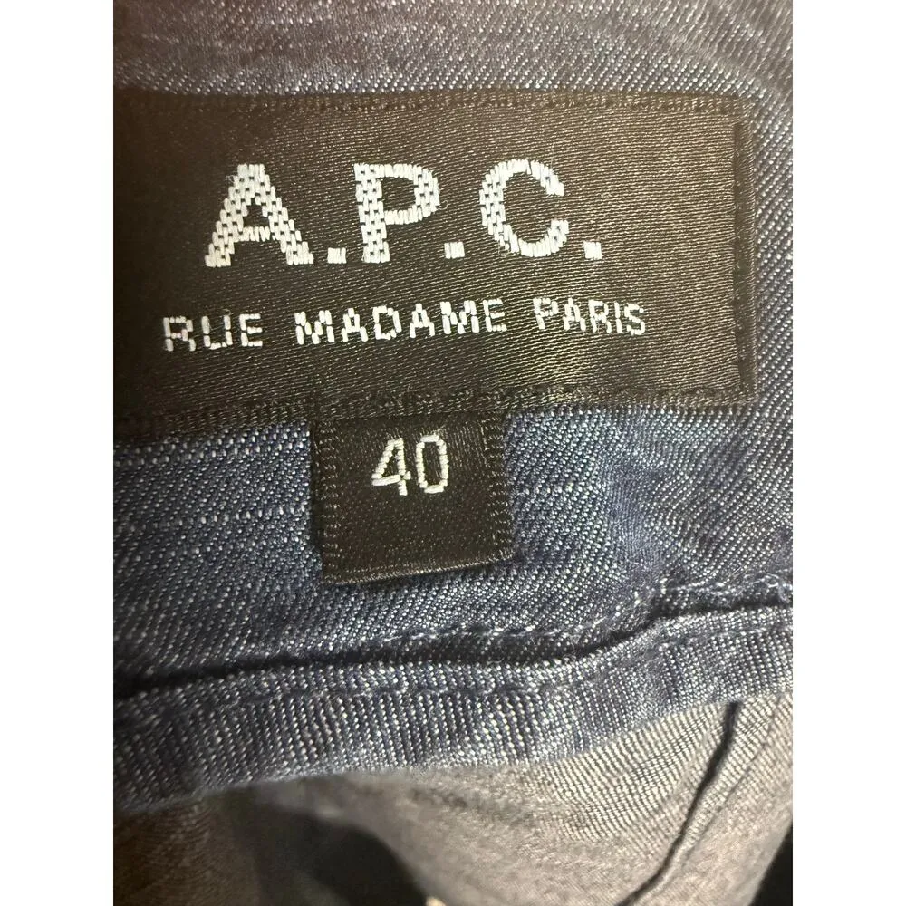 A.P.C. Jupe Nairobi Blue Denim Tie Waist A - Image 8