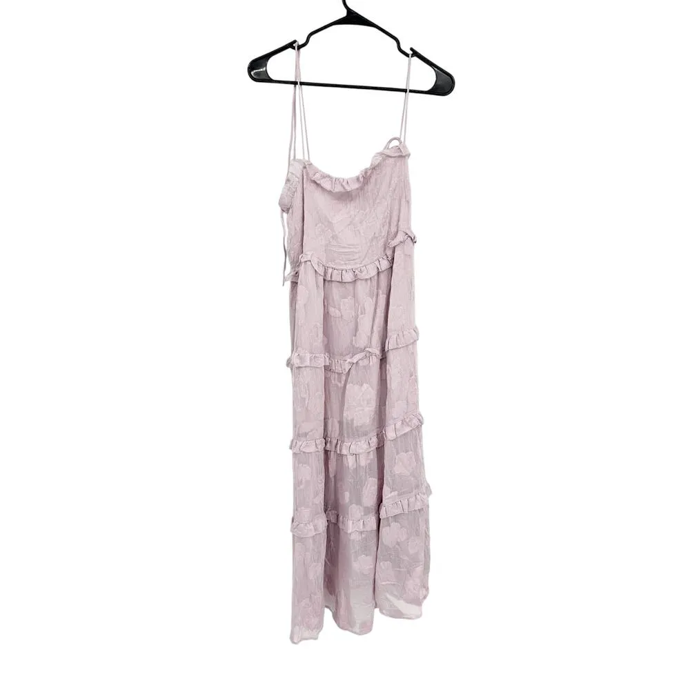 Ted Baker Heidih Floral Jacquard Tiered Dress in Lilac US 6 - Image 2