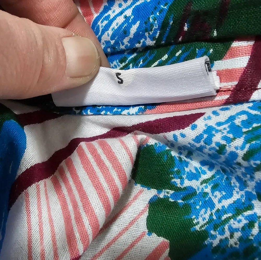 Francis + Benedict Blue & White Abstract Woven Wrap Mini Skirt Size Small - Image 6