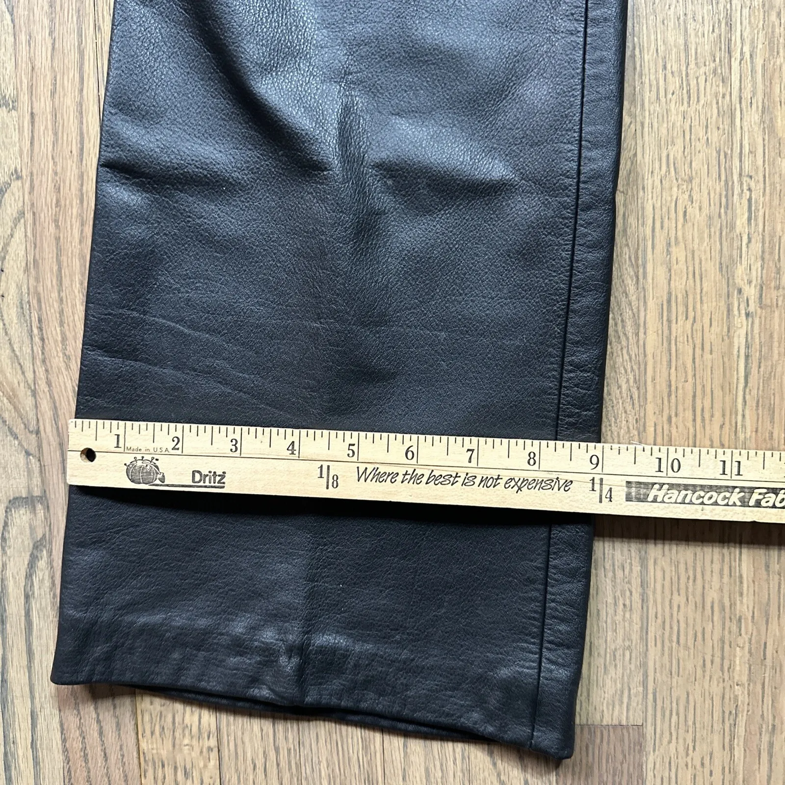 Ralph Lauren Green Label Black Leather Jeans Pants SZ 10 30x32 Biker Moto *Smoke - Image 12