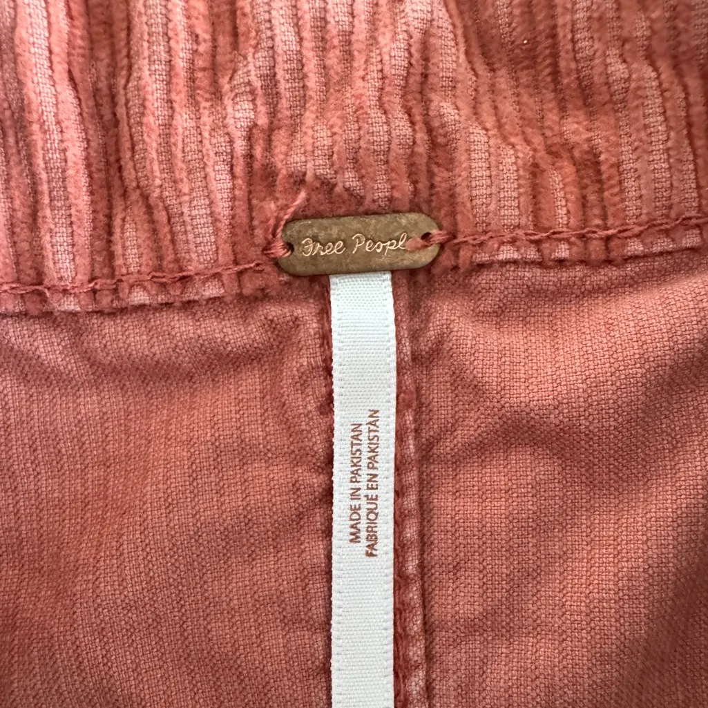 Free People Ray High Rise Corduroy Mini Skirt Pockets Buttons Size 0 XS - Image 9