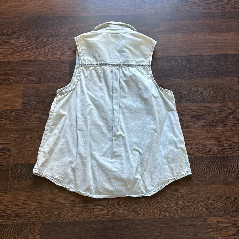 Mudd Y2K Denim Snap Closure Sleeveless Top Blue Medium - Image 6