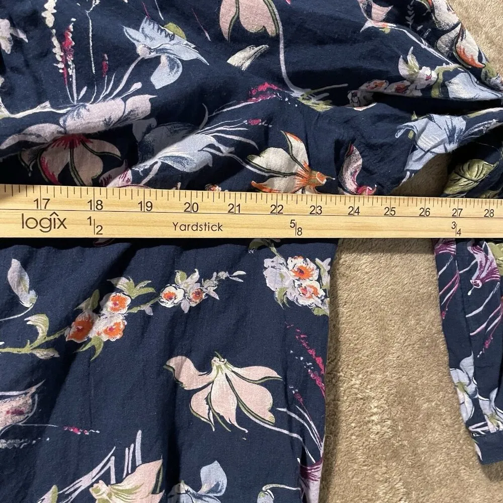 Terra & Sky Shirt Women's 2X Plus Square Neck Navy Blue Floral Tunic Blouse Top - Image 6