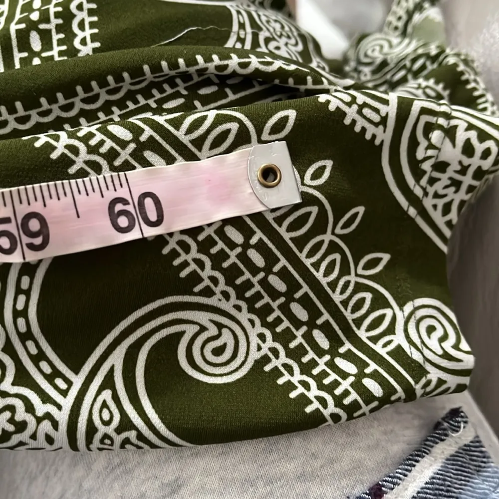 Maxi Smocked Back paisley green white Dress Apt. 9 Size M - Image 10