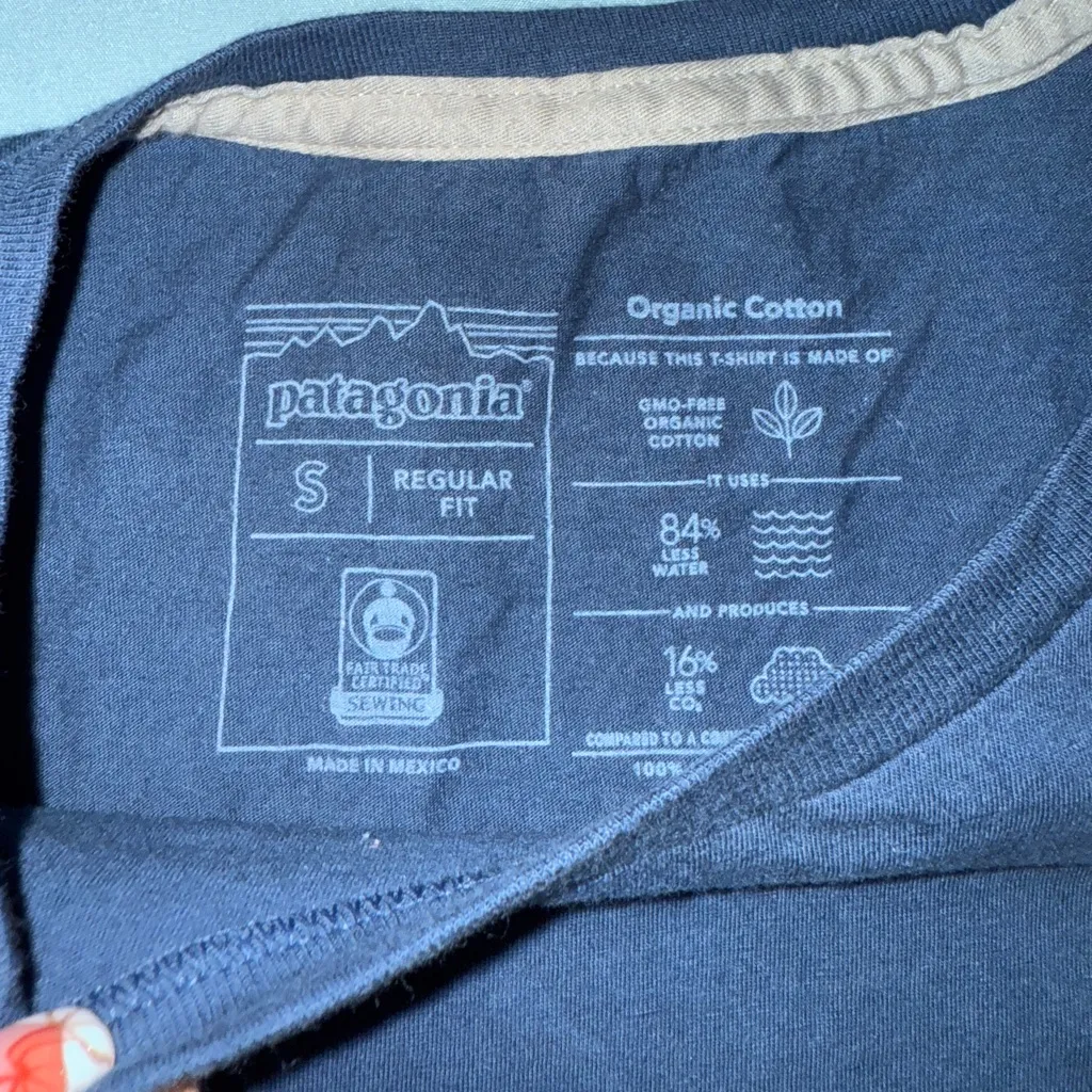Patagonia Blue Tee Shirt Small - Image 3