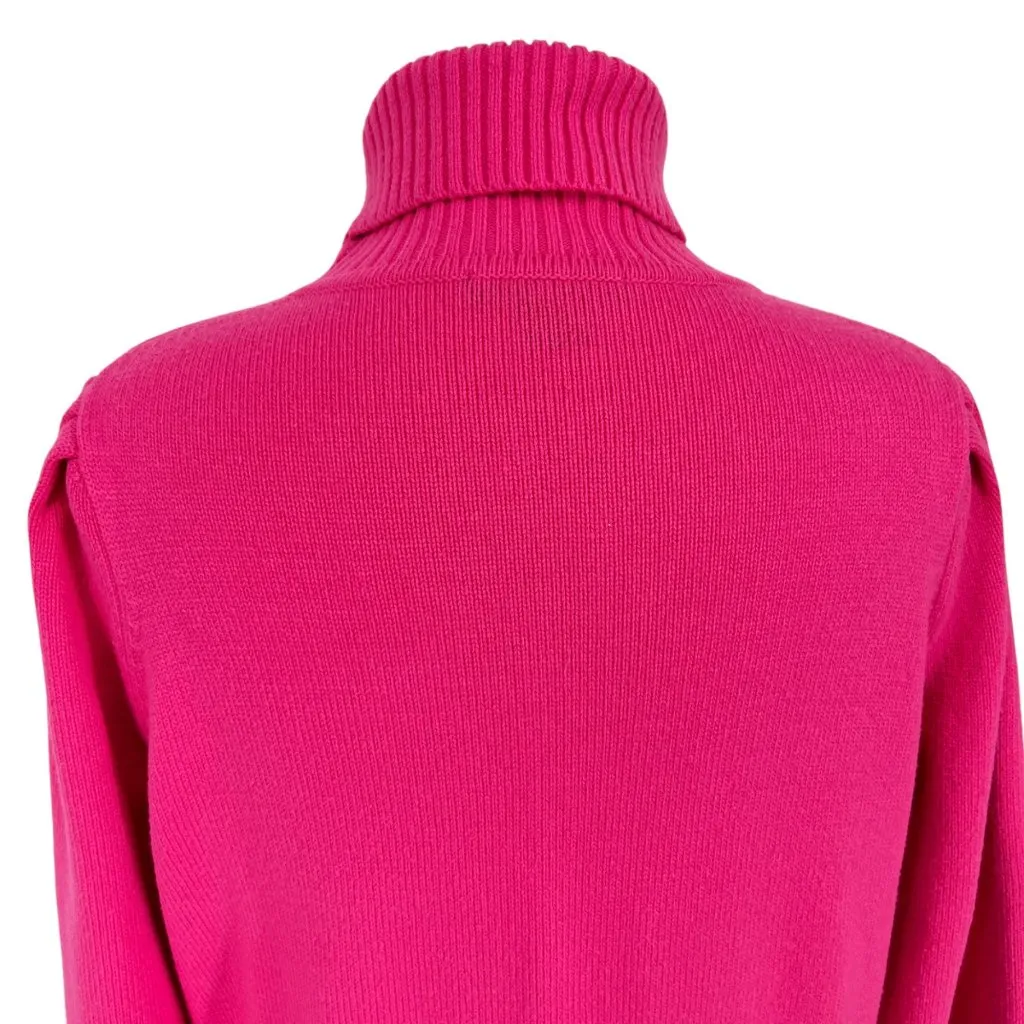 French Connection Puff Sleeve Turtleneck Sweater Pink Size Small - Image 5