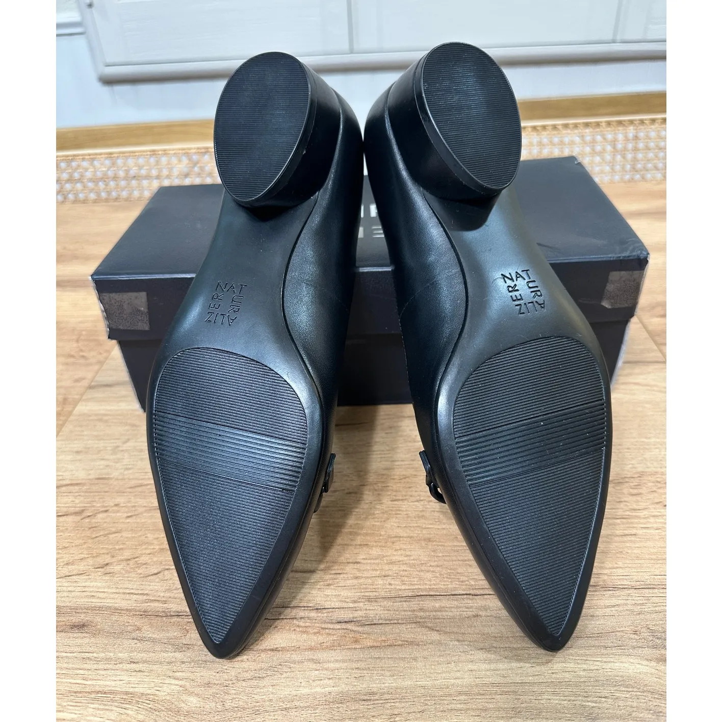 Naturalizer Women's Dressy Becca Flat Black Leather 9 NIB Office Metallic Detail - Image 12