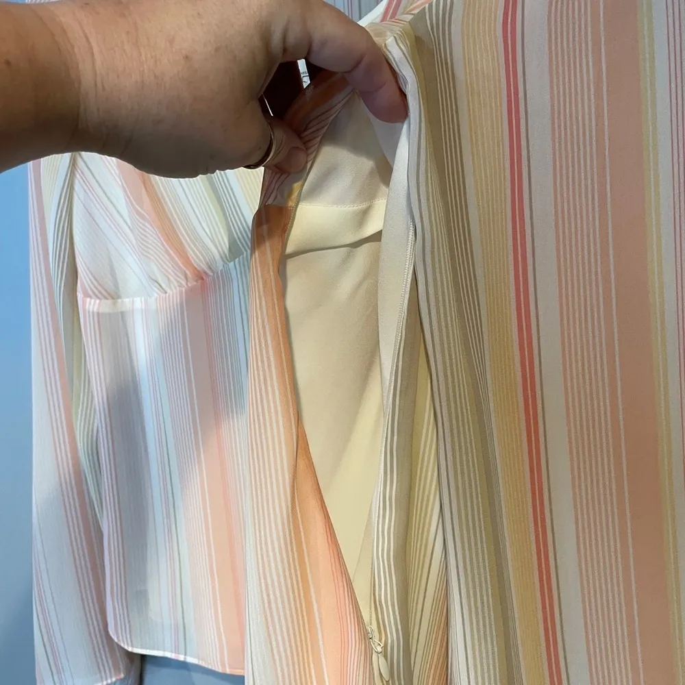 Vintage Ann Taylor Loft Long Sleeve Blouse Size 12 Summer Pastel Chic - Image 12