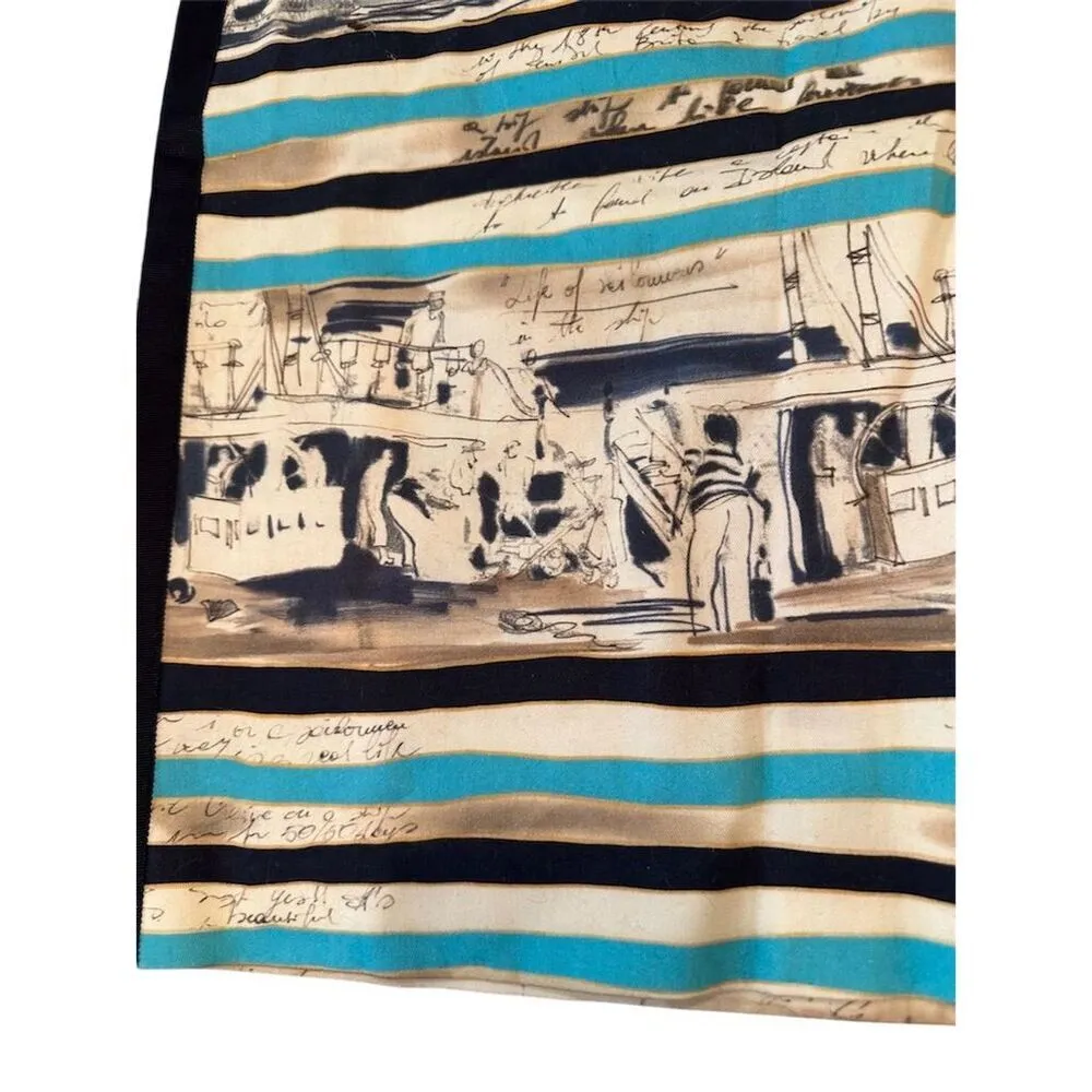 Worth New York Women's Size 8 Nautical Striped Knee Length Skirt Blue - Image 2