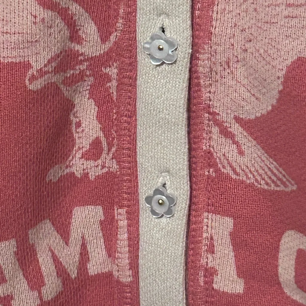 Free People Pink Button-Up Sweatshirt - Image 3