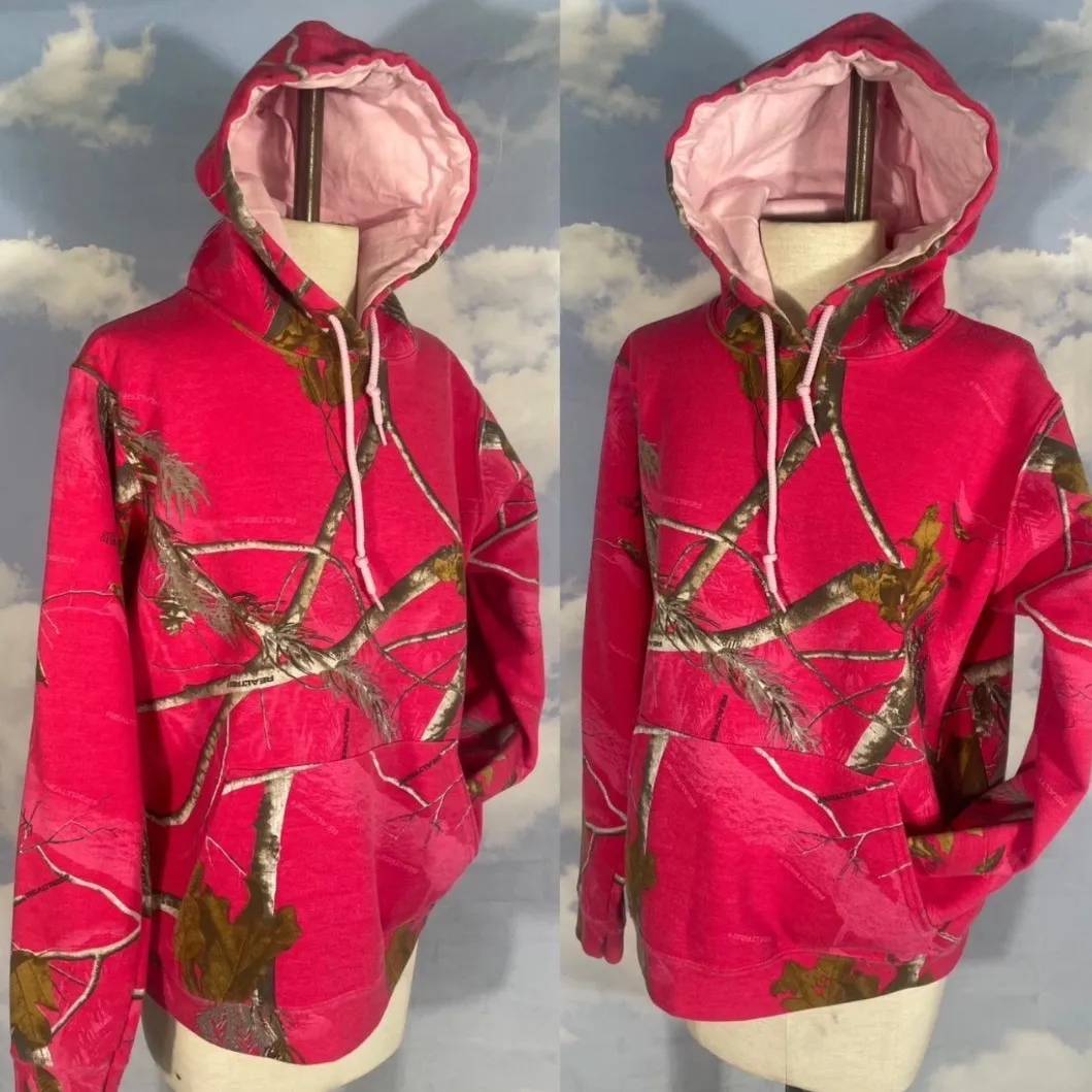Realtree Hoodie Women's Size S Pink Camo Hunting Outdoor Hooded  Sweatshirt Warm - Image 2