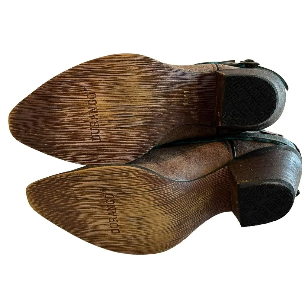 Durango Women’s 10 Accessorized Western‎ Cowgirl Boots Brown Bling Nashville New - Image 14