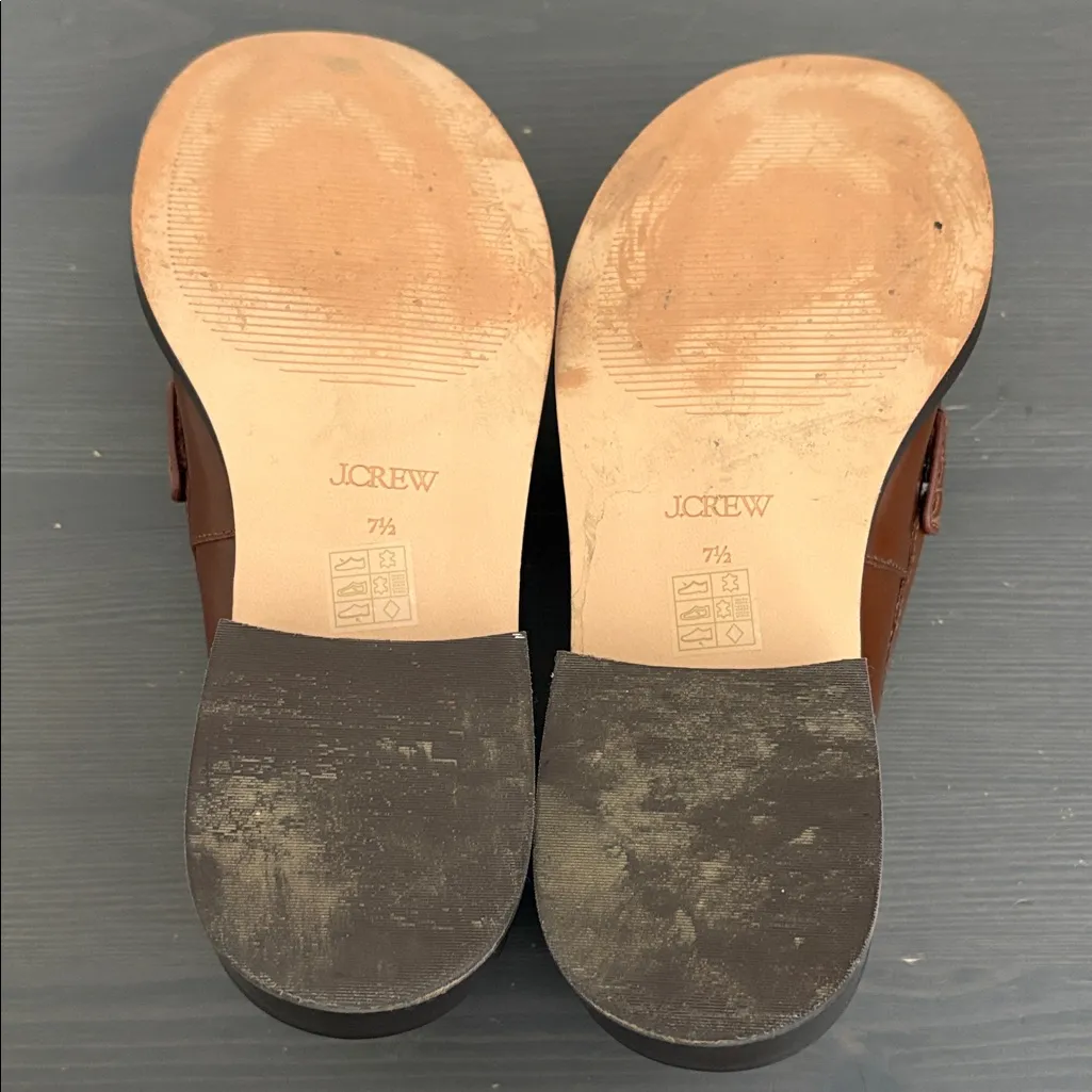 J. Crew Winona lug-sole penny loafers Italian spazzolato leather brown size 7.5 - Image 11