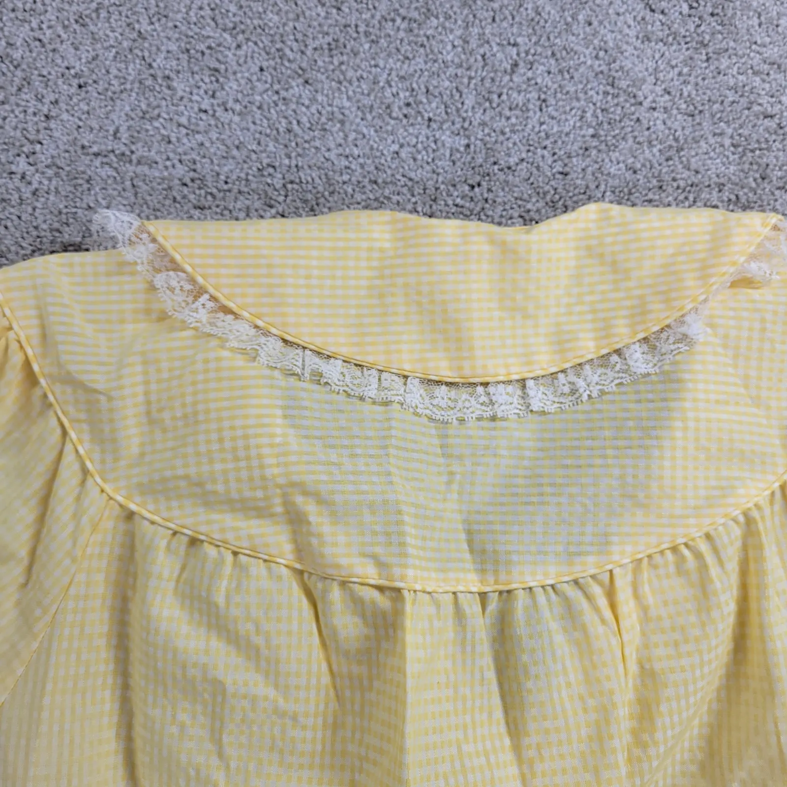 VTG Kingly Womens House Coat‎ 10 Yellow Gingham Grandma Cottagecore Nightgown Size undefined - Image 7
