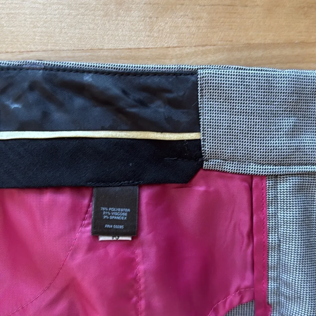 Express Editor Mid-Rise Black & White Jacquard Woven Career Dress Pant Trouser 4 - Image 9