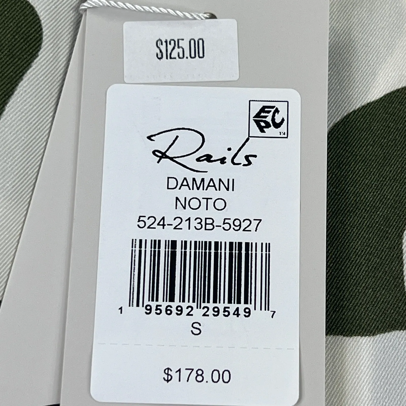 Rails Damani Noto Wide Leg Pants Green White Satin Geo Print Classy Dressy Sz S - Image 4