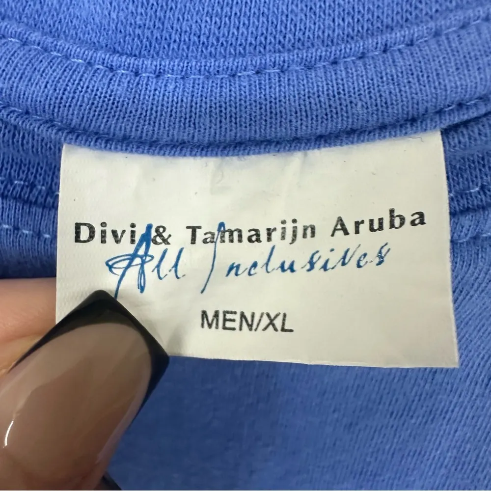 Divi & Tamarijn Aruba Graphic T Shirt Men’s XL Blue - Image 3
