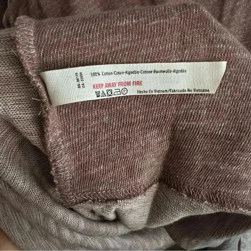 Free People Beach Cocoon Cowl Neck Pullover Heathered Brown Sz M/L Raglan Sleeve - Image 9