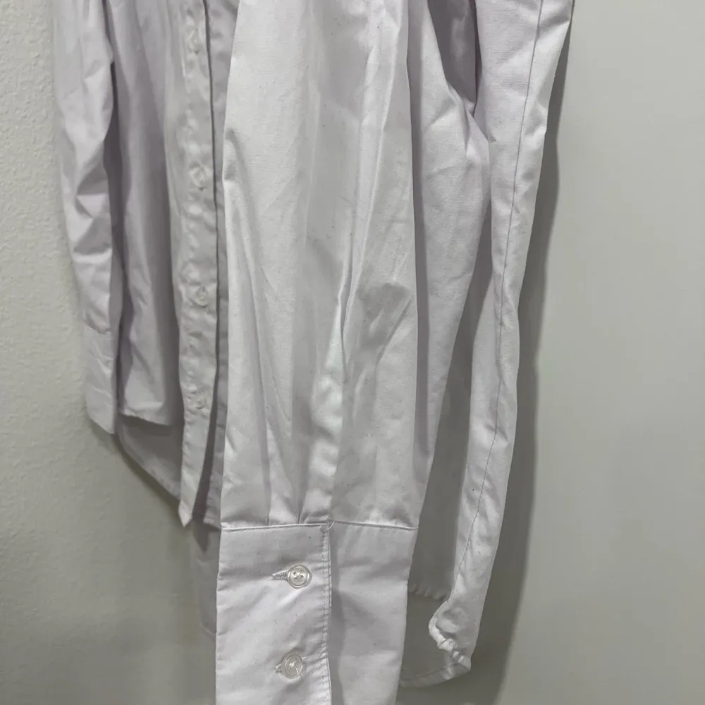 Eye bedazzled detail long sleeve shirt in white and silver Size M - Image 2