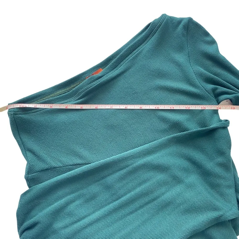 Alix NYC S Women's Blue Green Jade Jersey Fabric One Sleeve Blake Bodysuit NWT - Image 10