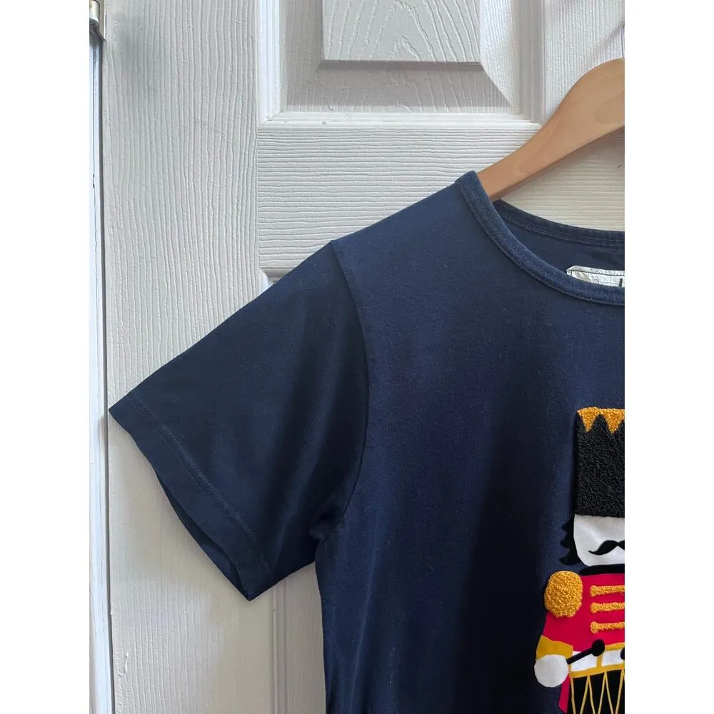 Chocoolate Blue Felt Appliqué Embroidered Regal Nutcracker Tee Size Medium - Image 5