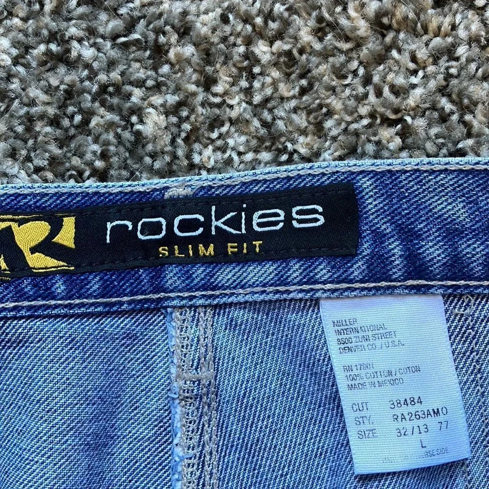 Rockies Riveted Rare Size 12 starched jeans long tall Blue - Image 4