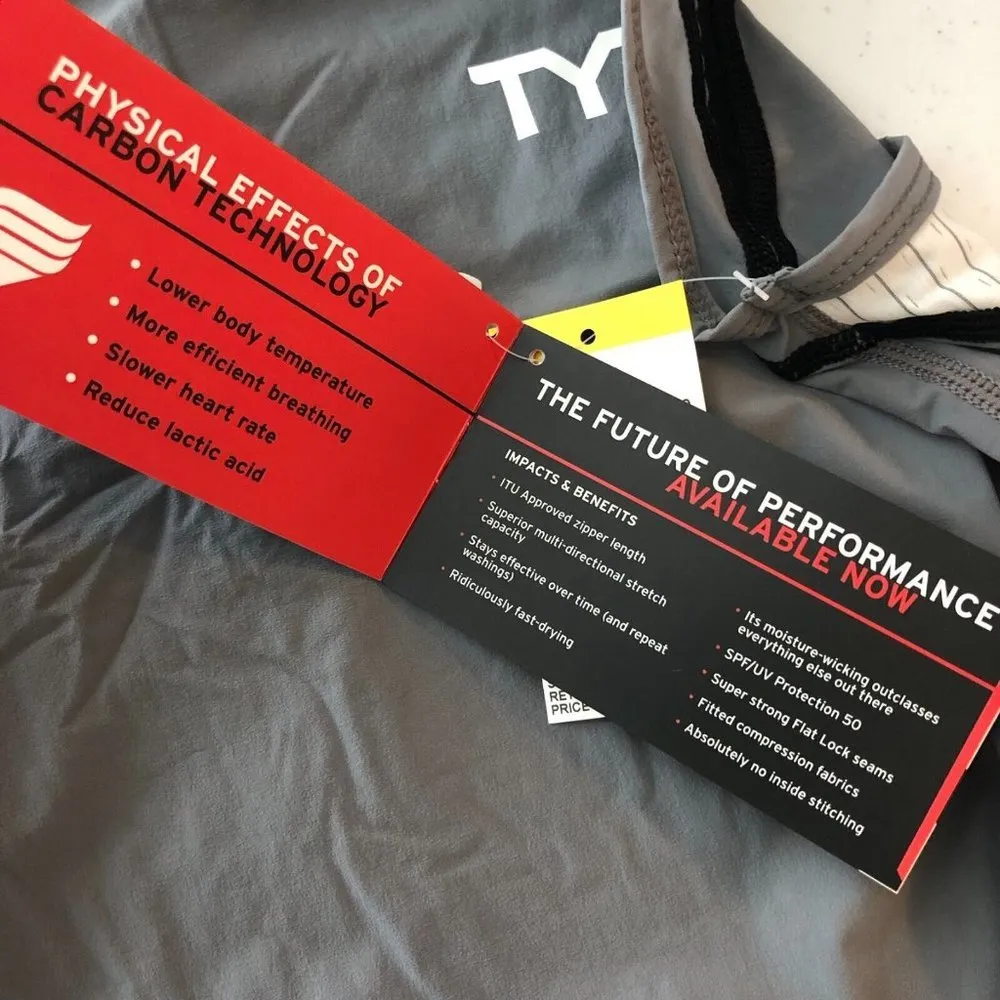 TYR Womens Carbon Tank Top Triathlon Moisture Wicking UPF 50+ Gray Black XS - Image 5