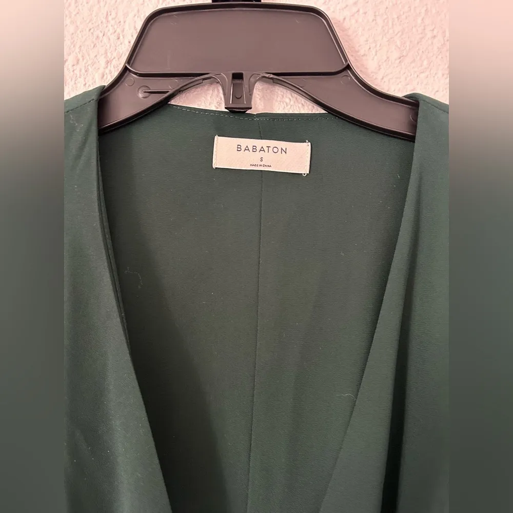 Aritzia BABATON Wallace wrap mini dress in forest green - Image 5