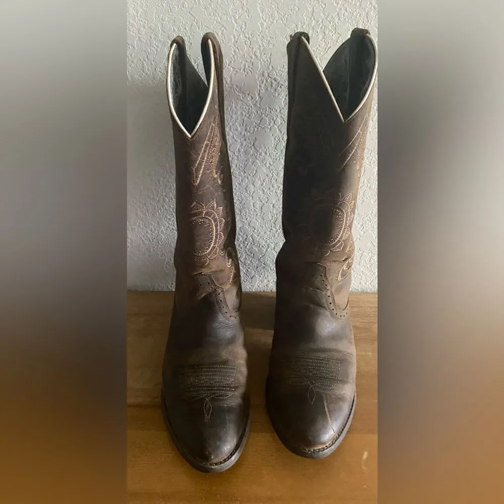 ARIAT Women’s Magnolia Western Boots Distressed Brown 7.5 B Rodeo Boho - Image 3