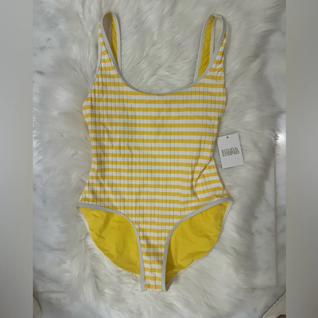 NWT Solid & Striped
Anne-Marie Ribbed One Piece Lemon stripe - Image 7